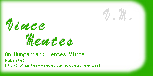 vince mentes business card